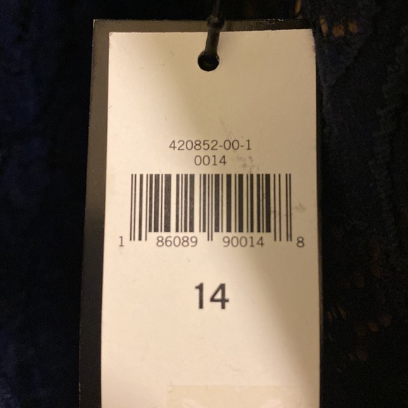 Banana Republic Sleeveless Blue Lace Cocktail Dress. Nude lining. Size 14. - Picture 7 of 7